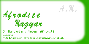 afrodite magyar business card